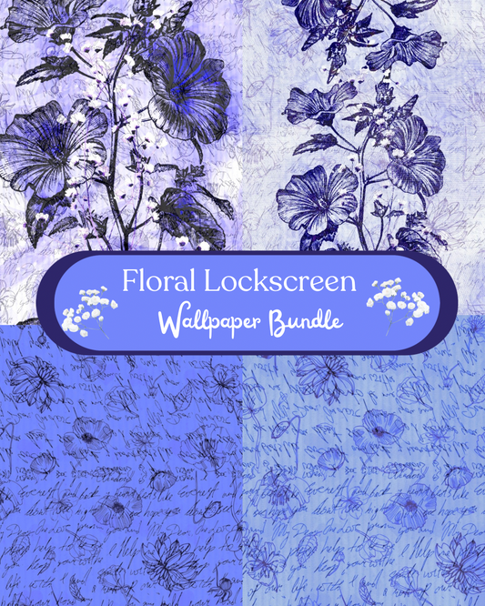 Floral Digital Lockscreen Wallpaper Phone Bundle
