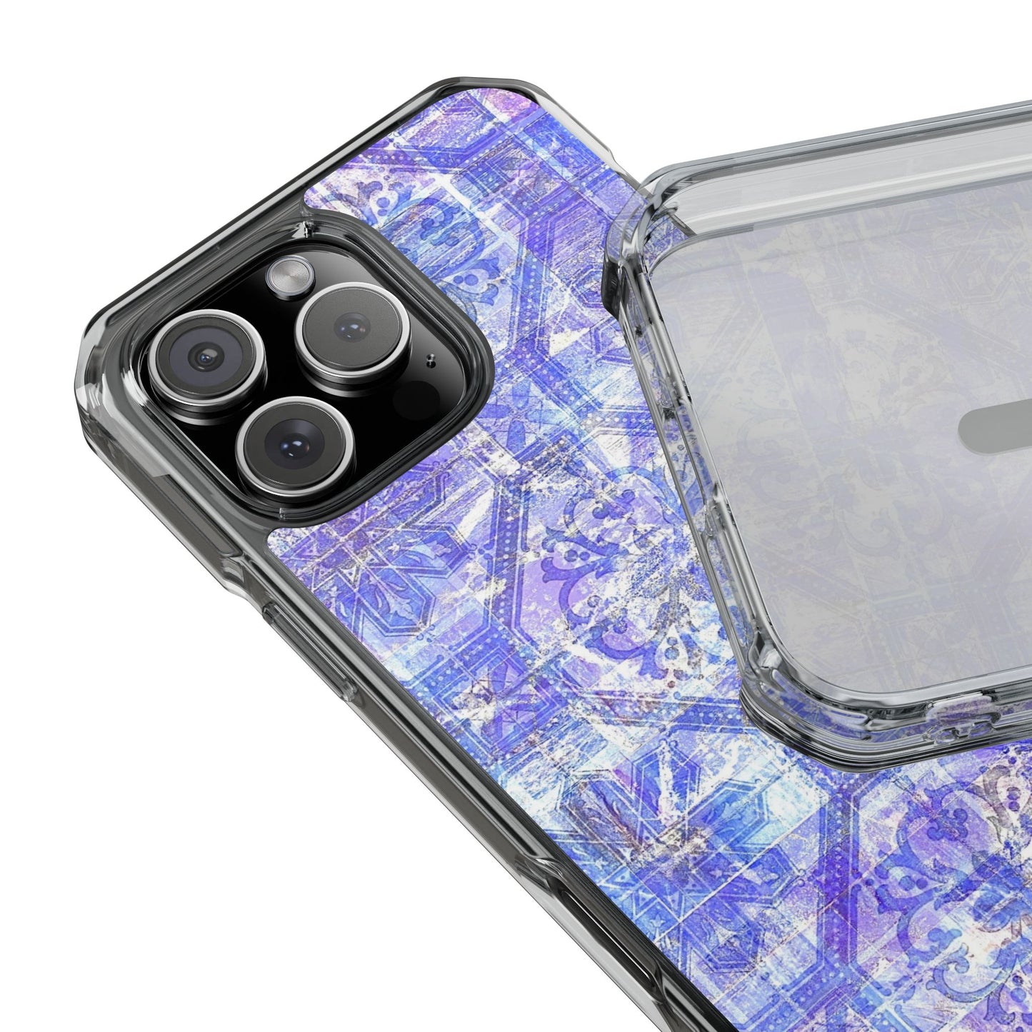 Magnetic BlueVintage Clear Impact Case