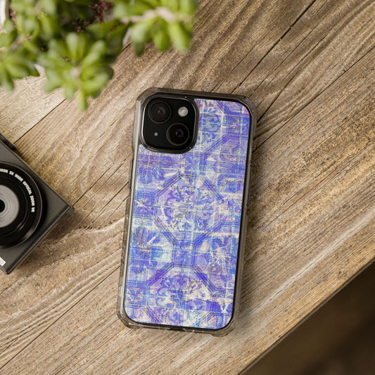 Magnetic BlueVintage Clear Impact Case