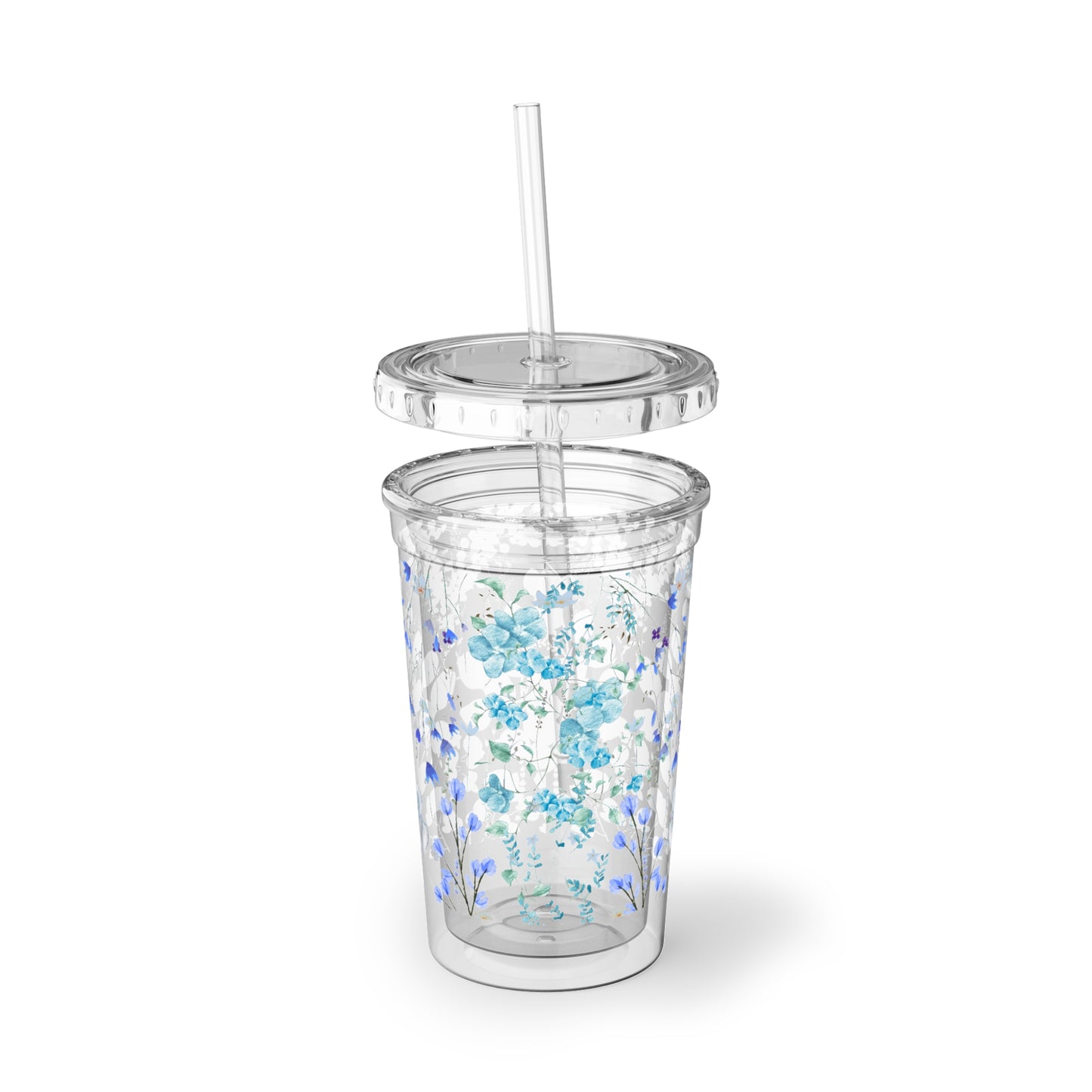 Blue BeautyFloral Suave Acrylic to Go Cup